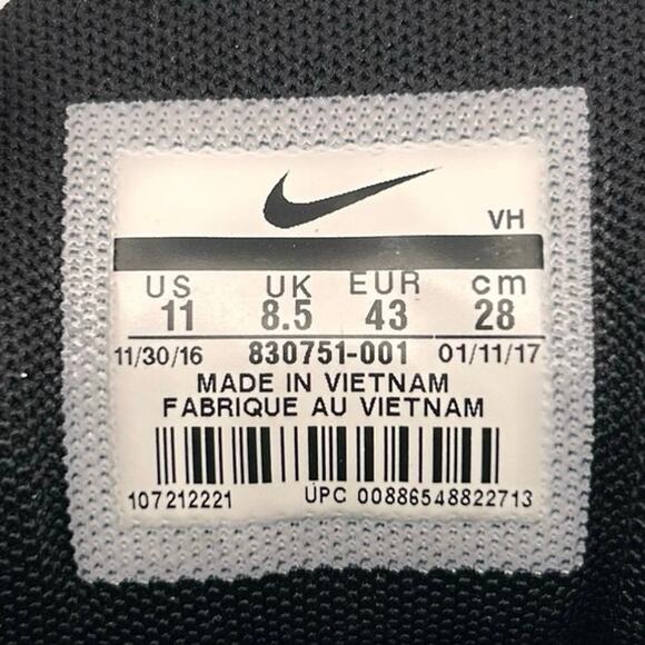 Nike Flex 2016 Run Shoes Women's 11 Black Athletic Running Sneakers 830751-001 - Picture 8 of 8